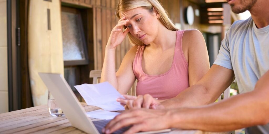 Couple stressed with finances